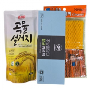 주방을담다3종세트 항균위생백50매 수세미세트 주방세제