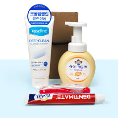 바세린 딥클린 클렌징폼 + 아이깨끗해 핸드워시 + 크리오 치약 + 니치 접이식칫솔 + 끈케이스