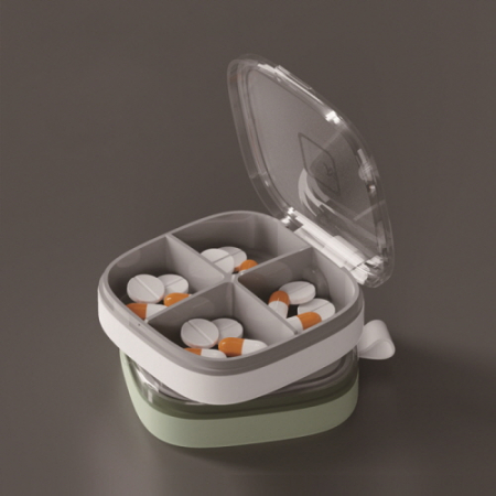 투명 파스텔 알약통 4칸 #2