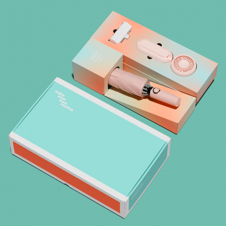 루티네 선물세트 거꾸로 3세대 자동 우양산 + 우산애착 미니 선풍기 + 보조배터리 #2