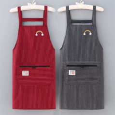 로페리아 순면 멜빵 지퍼 포켓 앞치마(500개이상만주문)(0215387)