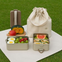 피크닉 트래블 스테인리스 2단 도시락통 + 도시락가방세트