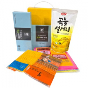 주방을담다  항균위생백선물세트 독일행주3p 망사수세미2p 주방세제