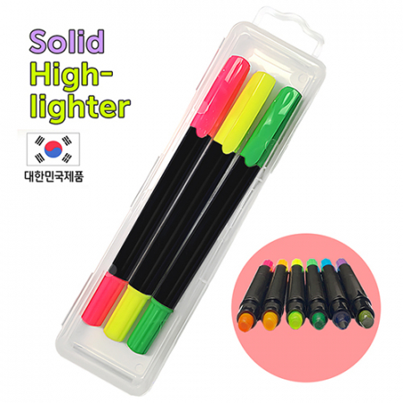 뉴블랙고체형광펜 3P케이스세트 // 국산 #2