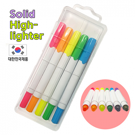 뉴백색고체형광펜 5P세트 // 국산 #2