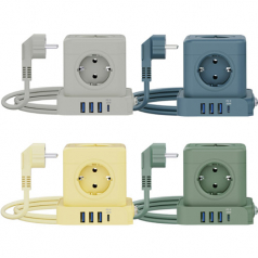 티메코 TMC-10 20W 고속충전 5구 멀티탭 큐브 디자인 4000W 고용량 C타입 USB 4포트