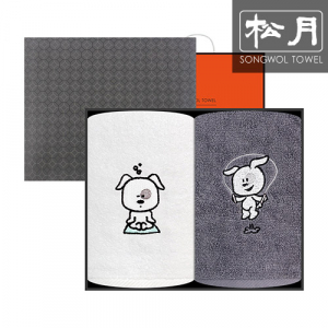 [송월타올] 헬스하는 강아지 30수 타올 150g 2p 세트