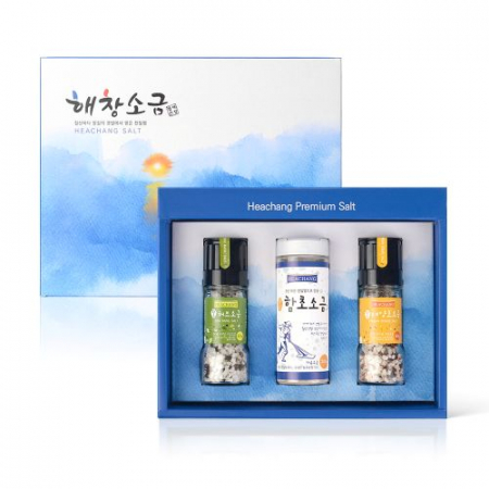 해창소금 구운소금 태양초 + 허브 캠핑용 그라인더 2종 + 함초소금 180g 선물세트 1호 #3