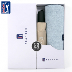 PGA 3단 완전자동 암막 세이프티 우양산+200g코마사타올세트