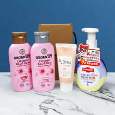 LG 오가니스트 샴푸+컨디셔너+랩신 핸드워시+과일나라 핑크피치 핸드크림