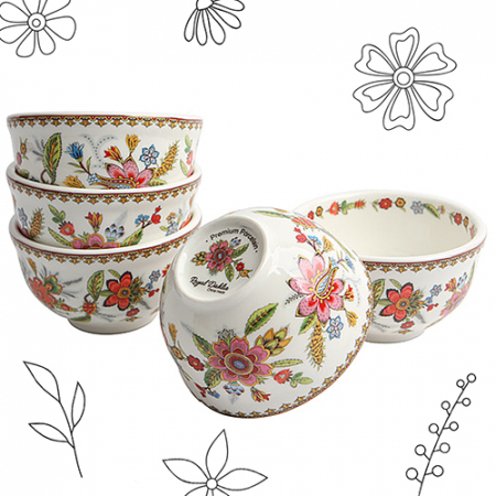 달리아꽃 공기5P 세트, 엠보싱+입체+금박디자인 #2