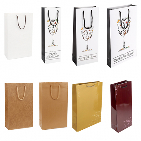 이미지 금색 보라색 와인 쇼핑백 #2