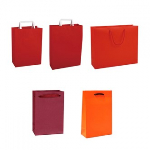 빨간색 레드 종이 쇼핑백