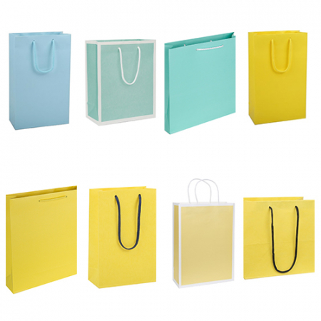 하늘 노랑 옐로우 칼라 종이 쇼핑백 #2