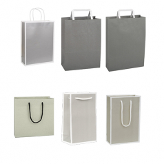 그레이 회색 종이 쇼핑백