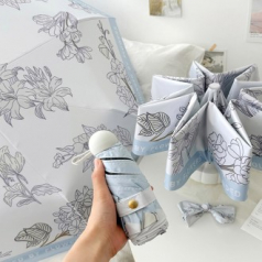 5단 접이식 초소형 꽃무늬 패턴 암막 양우산