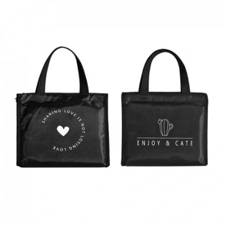 블랙 보온 보냉백 선인장 하트 ㅡ 소형 #2