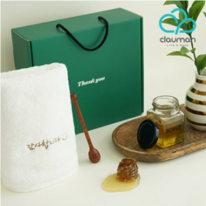 클라우망 40수200g 호텔수건+사양벌꿀 답례품 선물세트