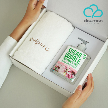 클라우망 30수140g 호텔수건+주방세제 답례품 선물세트 #2