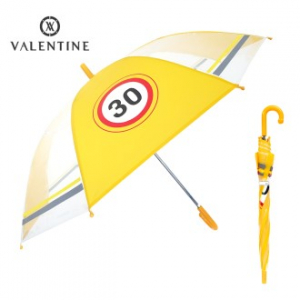 발렌타인 포에 50x8 안전속도 30 자동 투명 비닐 아동 어린이 투명 안전 곡자 장우산