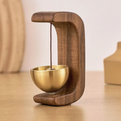 브라운 호두나무 우드 현관종 미니 도어벨