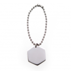 써지컬스틸 방울체인 각인 육각형 반려견인식표 H형