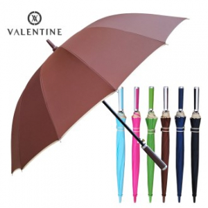 발렌타인 60x14 자동FRP 미색 바이어스 컬러 장우산