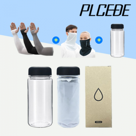 플씨드 투밴드 손 쿨토시 + 귀걸이형 에어 스포츠 멀티스카프 + 보틀350ml 3종 세트 #2