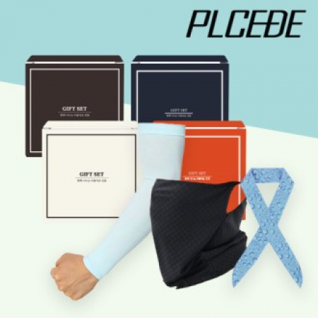 플씨드 귀걸이형 프리미엄 패턴 체크 멀티스카프 + 아쿠아 쿨토시 + 물방울 쿨 스카프 3종 세트 #2