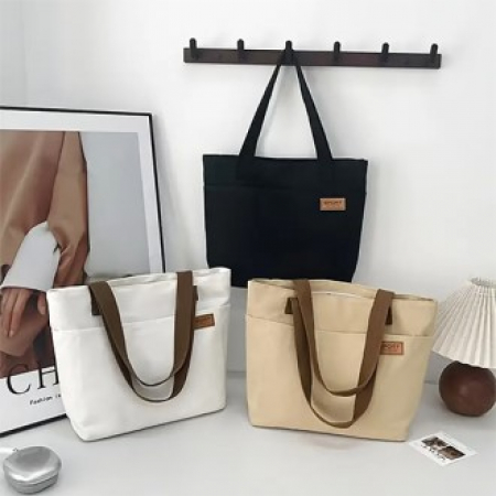 지퍼 대용량 여성 캔버스 토트백 #2