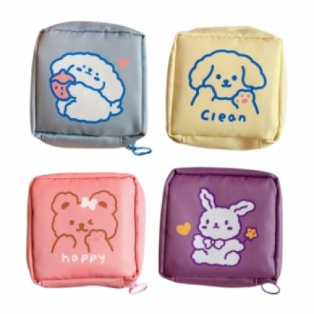 동물 미니파우치 캐릭터 화장품파우치 생리대파우치 사각파우치 #2