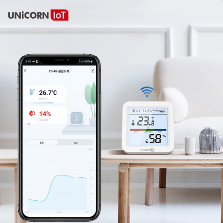 유니콘IOT TS-H9 스마트 온습도계 WIFI 무선 LCD 온습도 센서 알림 기능 #3