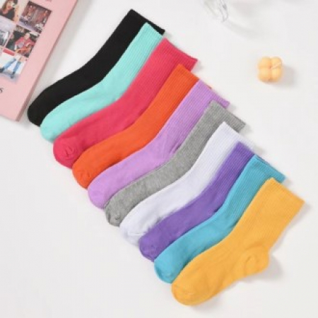 컬러 골지 무지양말 여성양말 #2