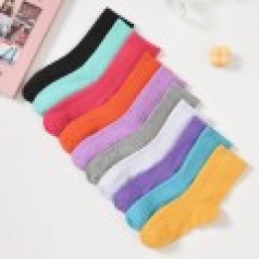 컬러 골지 무지양말 여성양말