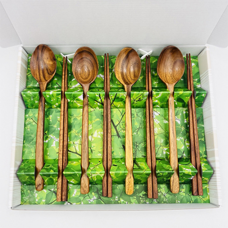 티크원목 옻칠 수저세트 4set #2