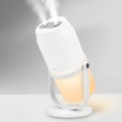 회전형 무드등 무선 듀얼분사 가습기 280ml 휴대용 탁상용 EM-19