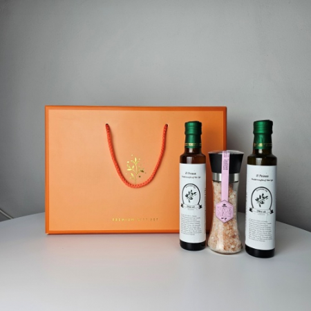 올리브오일 250ml x 2p + 핑크솔트200g 글라인더포함 선물세트 #2