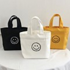 B100 스마일 미니 에코백 캔버스 답례품 행사 단체 선물 인쇄 주문제작 가방