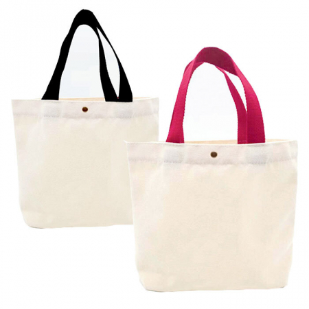 B099 똑딱이 무지 에코백 답례품 행사 단체 선물 인쇄 주문제작 캔버스  미니 가방 #4