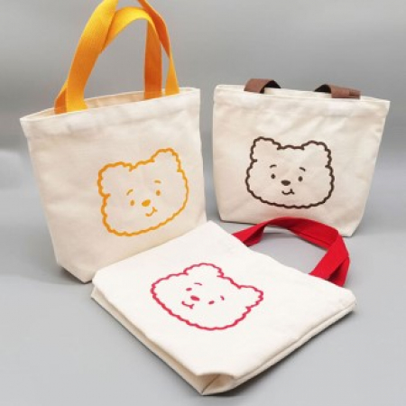 B098 뽀글이 베어 에코백 캔버스백 답례품 행사 단체 선물 인쇄 주문제작 미니 가방 #2