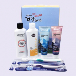 애경 케라시스 린스 + 샤워메이트 바디워시 + 히말라야 솔트 치약 + 히말라야 크리스탈 솔트 치약 + 크리오 센스이중미세모R 칫솔 6종(금연홍보)