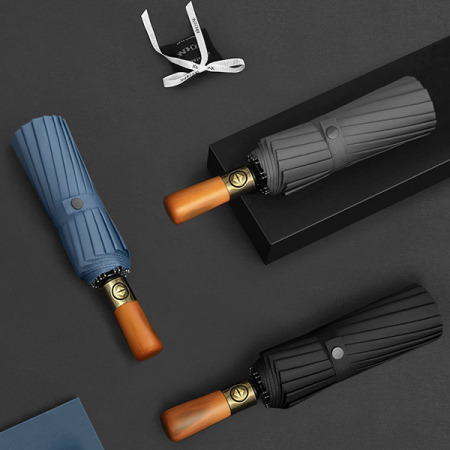 포유렐라 튼튼한 16k 프리미엄 원목 자동 접이식 3단 우산 #2