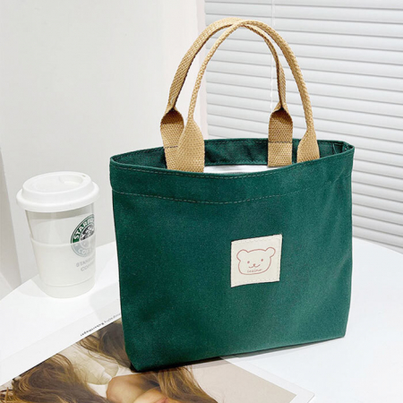 B024 곰돌이 에코백 지퍼가방 면가방 토드백 학생가방 인쇄 답례품 #3