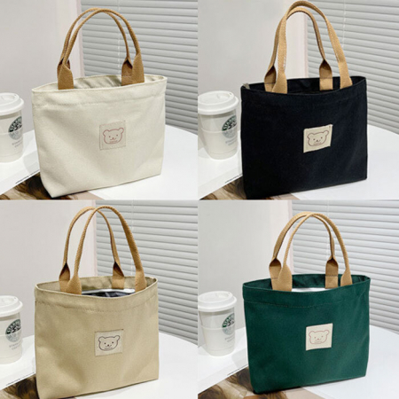 B024 곰돌이 에코백 지퍼가방 면가방 토드백 학생가방 인쇄 답례품 #2