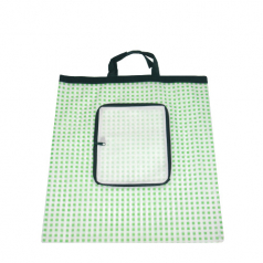 사각무늬 지퍼 장바구니