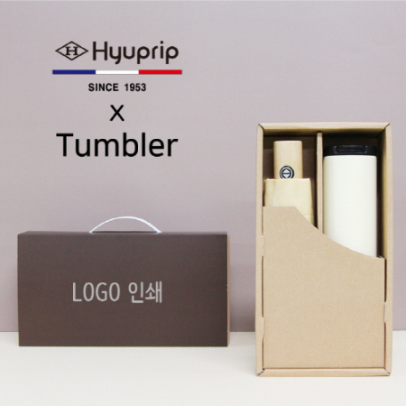 협립 3단 마시멜로 완전 자동 우산 + 벅스로얄 500ml 텀블러 세트 #2