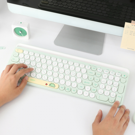 카카오프렌즈 죠르디 멀티 페어링 블루투스 저소음 무선 키보드 키스킨 포함 KFK100J #4