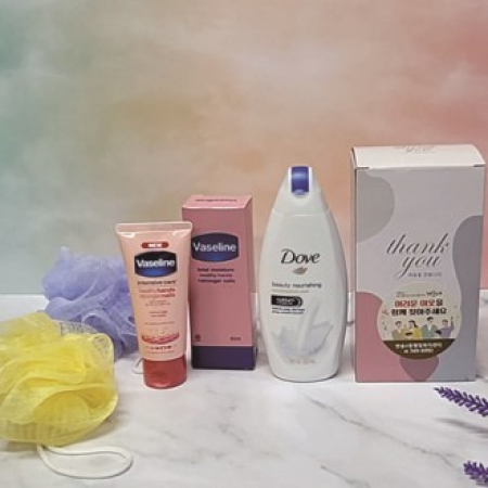 선물 세트 4종 바디워시 핸드크림 도브 바세린 샤워볼 #2