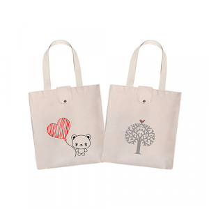 캐릭터 직사각 에코백 면10수 (뚜껑형)