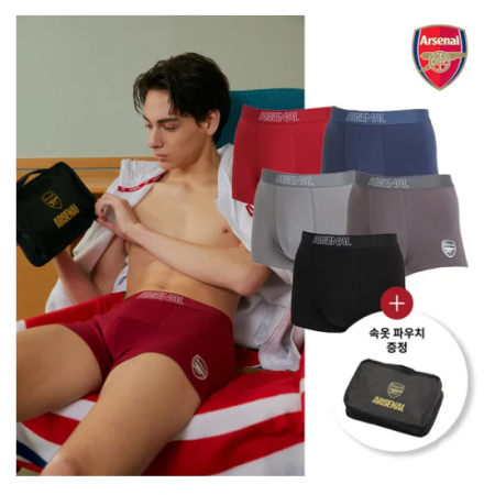 풋볼스탠다드 아스널 공식 남성 컴포트 드로즈 팬티 5종 세트+파우치 A4UD901XZZ1 #2